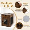 Furniture Style Dog Kennel with Drawer and Removable Dog Bed