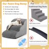 3-Tier Non-Slip Dog Steps with High-Density Sponge and Silicone Paw Prints