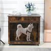 Dog Crate Furniture, Wooden Dog Crate End Table, 38.4 Inch Dog Kennel with 2 Drawers Storage, Heavy Duty Dog Crate, Decorative Pet Crate Dog Cage for