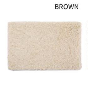 Dog Bed And Extra Matching Cover Sheet Dog Crate Pad Ultra Soft Dog Bed Mat Washable Pet Kennel Bed With Non-Slip Bottom Fluffy Plush Sleeping Mat For (Color: Brown, size: S)