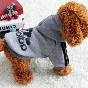 Two Legged Cotton Warm Dog Hoodie (Color: Grey, size: 9XL)