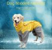 A Raincoat for all small and large dogs; Pet raincoat Medium large dog Golden hair Samo Alaska waterproof four foot raincoat Dog hooded raincoat